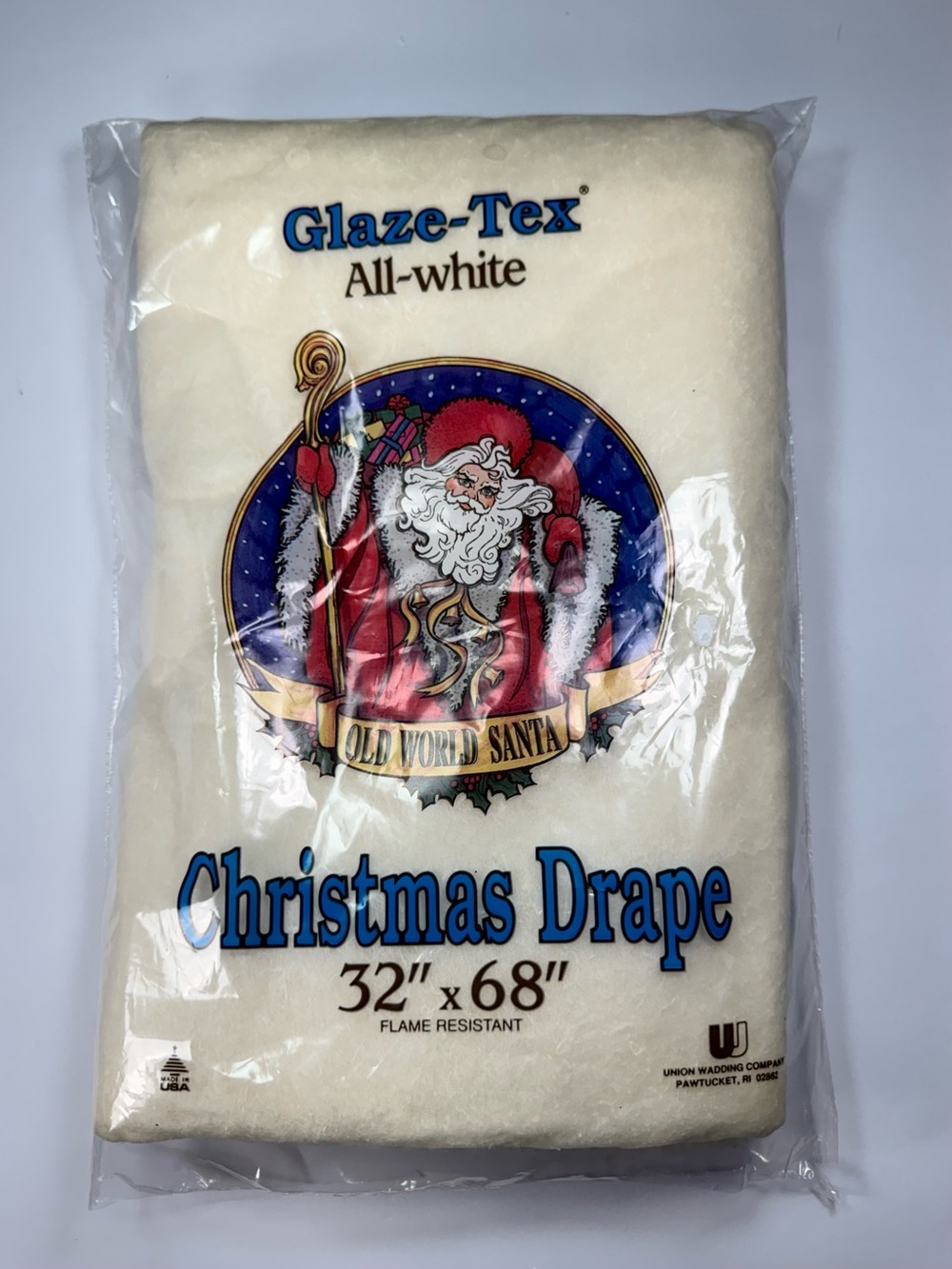 Vintage 80s Early 90s Era Glaze-Tex Old World Santa Christmas Drape Kmart New!